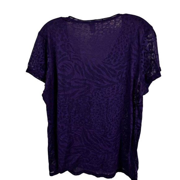 Toppy Size XL Purple Hawaii Rhinestone Floral T-Shirt  Cotton/Polyester - Picture 10 of 13